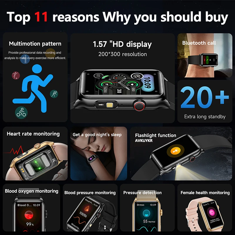 สําหรับ Xiaomi การจัดการสุขภาพสมาร์ทนาฬิกาผู้ชายผู้หญิง Heart Rate ความดันโลหิตบลูทูธ IP68 กันน้ํากีฬาสร้อยข้อมือสมาร์ท