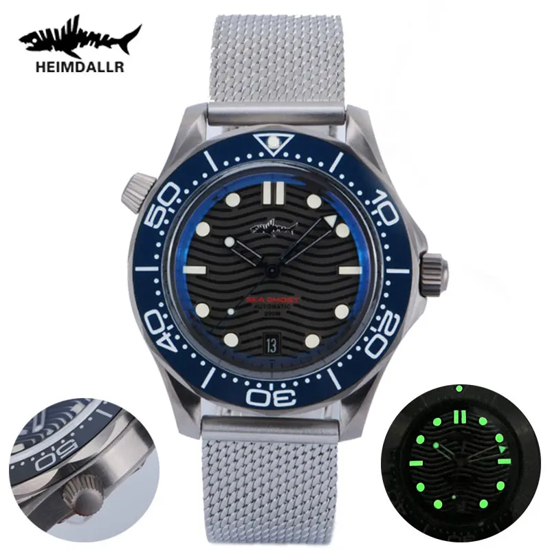 

Часы Heimdallr Titanium Sea Ghost NTTD NH35 автоматические механические наручные часы C3 светящиеся с сапфировым стеклом 200 м мужские часы для дайвинга