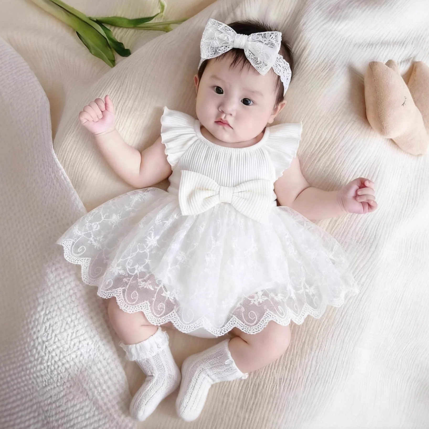 Baby Girl Clothes Baby Princess Hundred Days Banquet Skirt Small Moon Age Summer Girls Dress One Year Old Female Treasure Dress