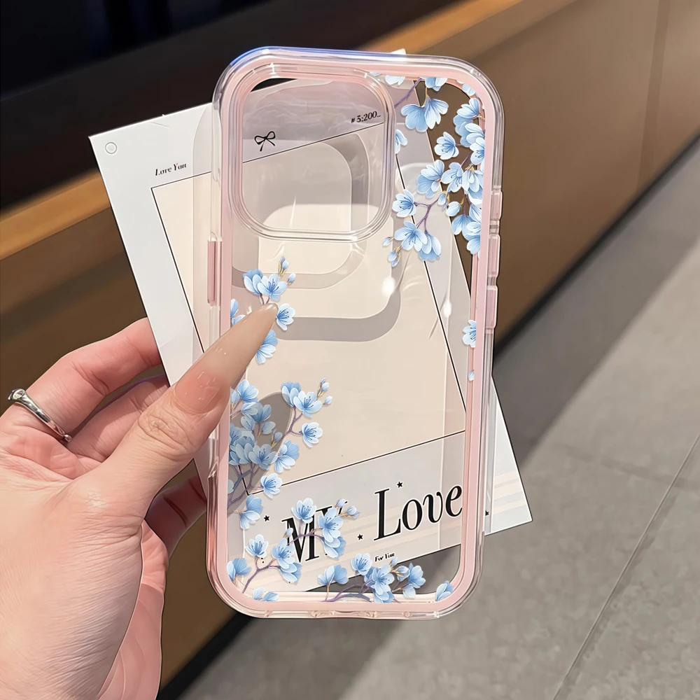 Case For Samsung Galaxy S26 Ultra S25 S23 FE S24 S22 Plus A55 A54 A36 A35 A15 A16 Silicone Airbag INS Style Flower TPU Cover