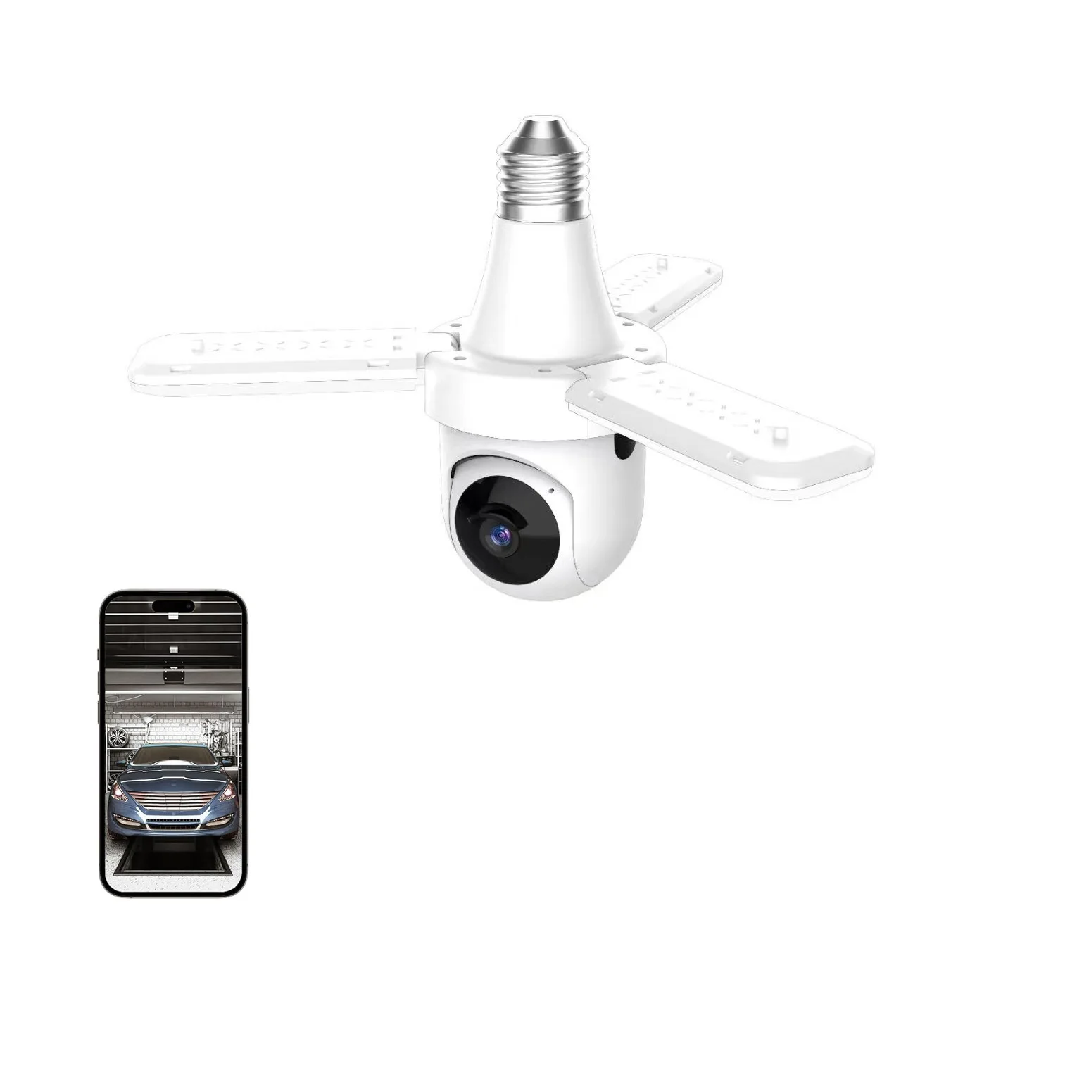 IPC360Home  APP 4MP 1440P E27 Lamp Holder PTZ IP Dome Camera Full Color AI Humanoid Detection Home Security CCTV Monitor
