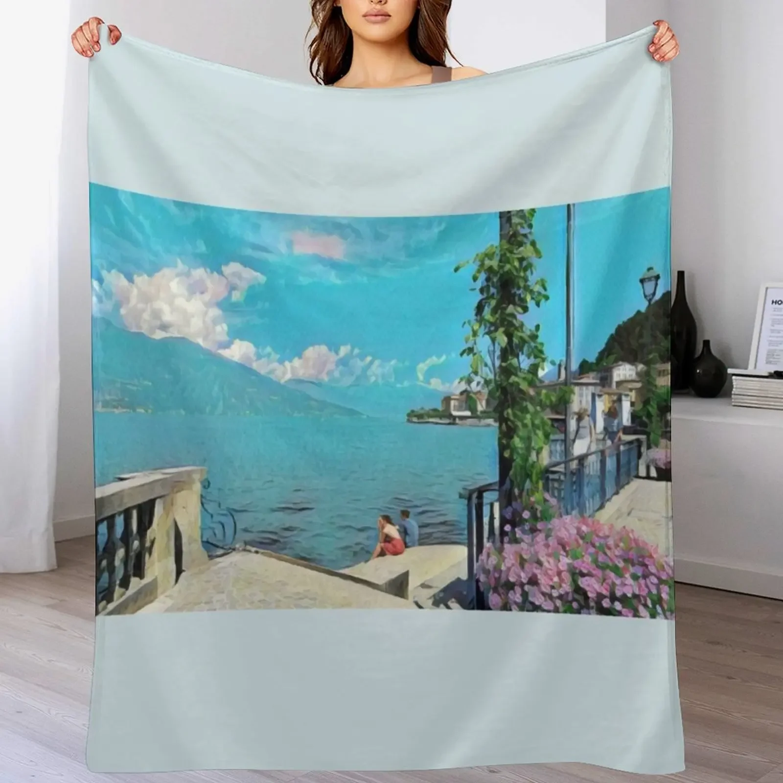 bellagio, lago di como, italy Throw Blanket Blankets Sofas Of Decoration Retros decorative Blankets