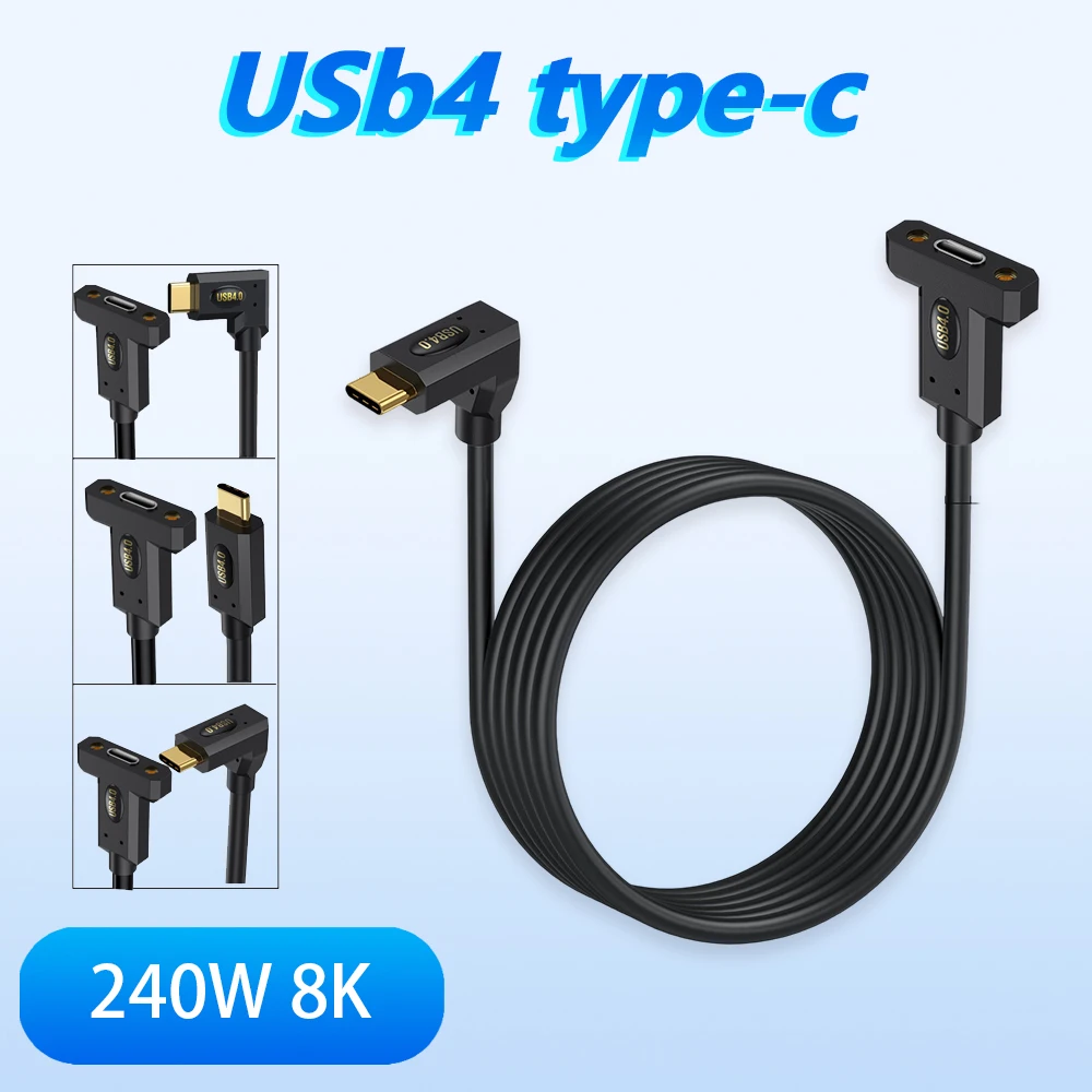40Gbps USB 4.0 Type C Male to Female Extension Cable 240W 8K@60Hz 5A 48V Thunderbolt 3 Multi-Function for Phones Laptops Tablet