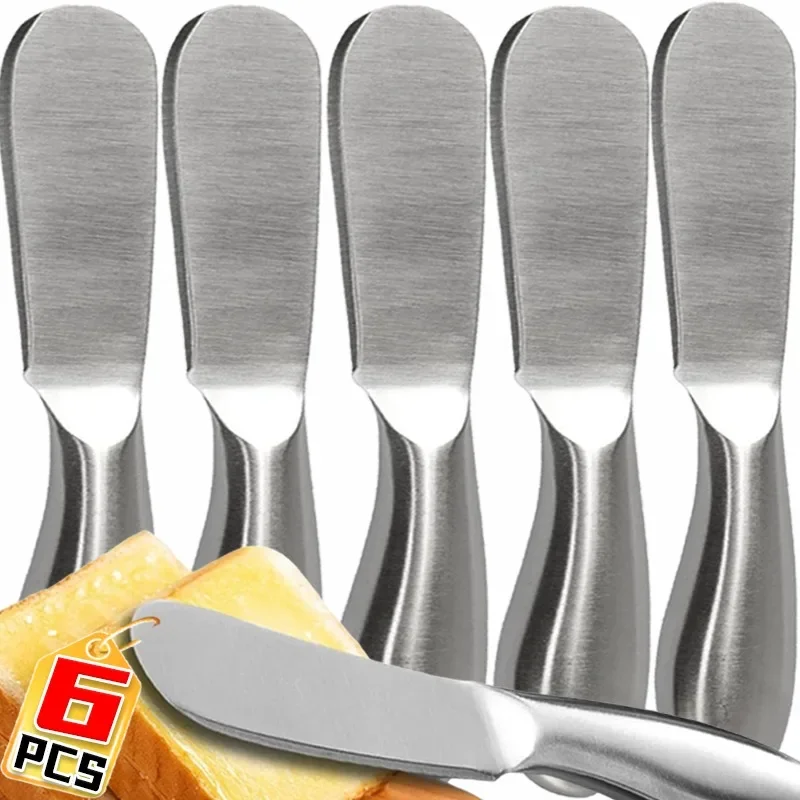 1/6PCS Portable Cheese Cutter Stainless Steel Butter Cutter Handle Bread Jam Knife Multifunction Tableware Western Food Utensil