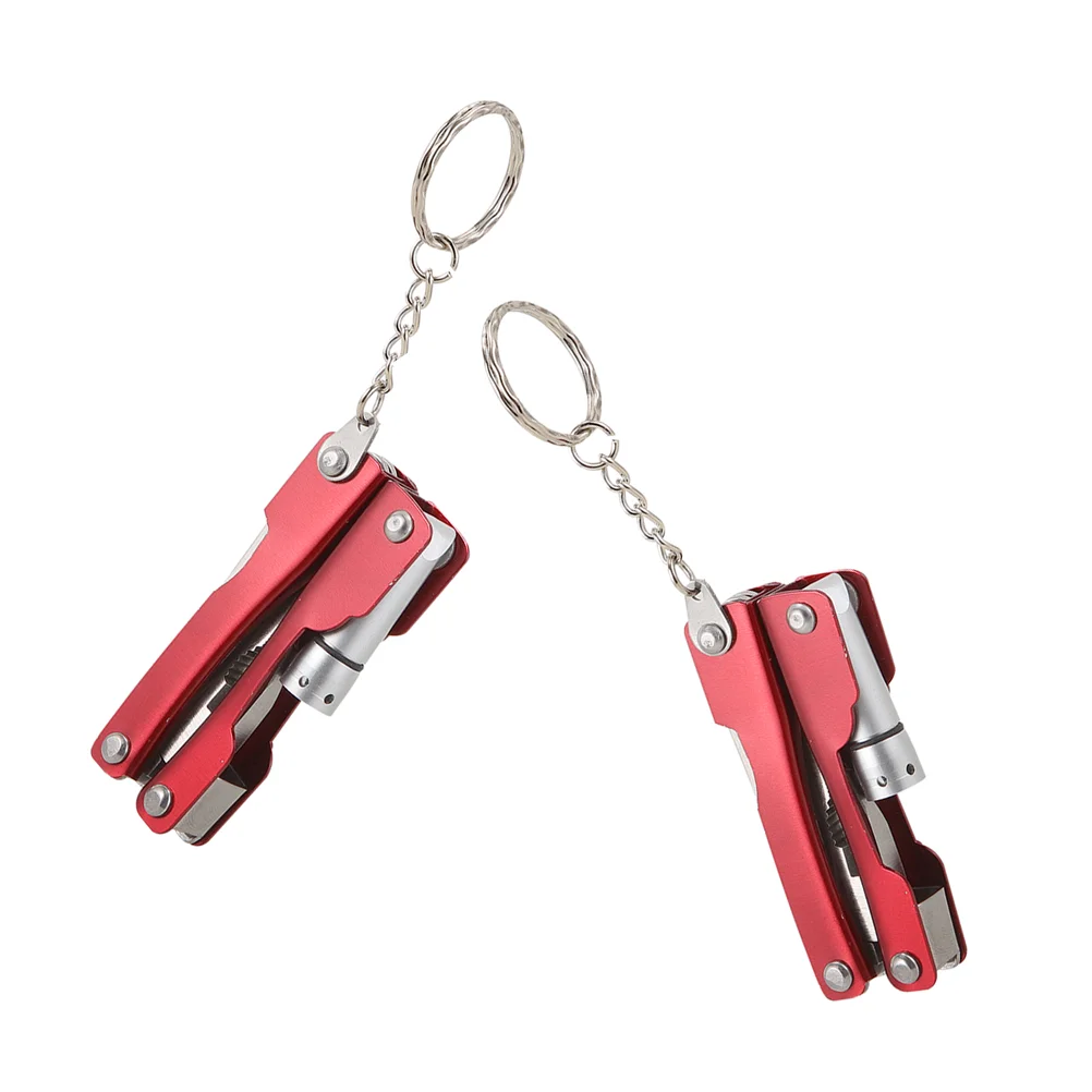 2 Pcs Vehicle Mounted Folding Pliers Pocket Tools and Gadgets Outdoor Camping Keychain