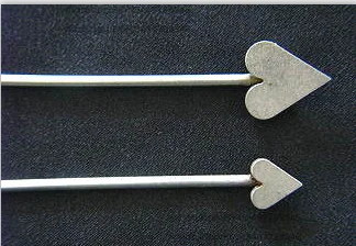 Outil de préchauffage de lampe en acier inoxydable en forme de cœur, type Lamplighter Susceptible Bar