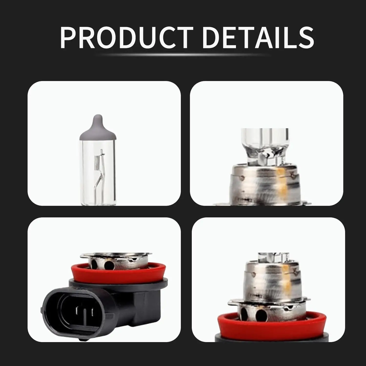 Lâmpada halógena para carro h11, 2 peças, lâmpada de quartzo 12v 55w, feixe ultrabrilhante, substituição de luz de feixe baixo/alto, lâmpada plug and play multifuncional