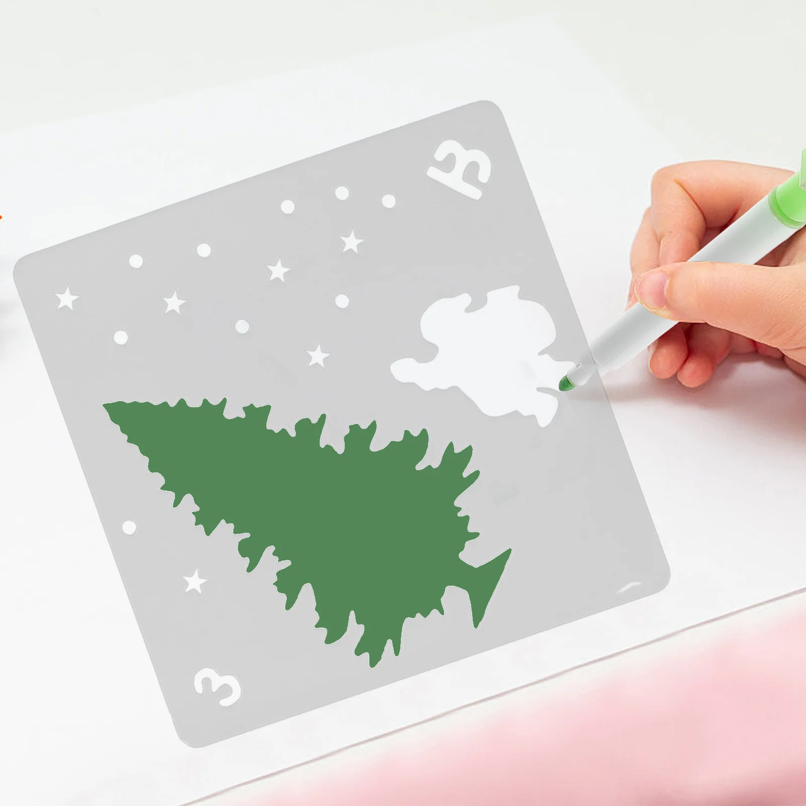 

1 set 1 Set Of Christmas Stencils Reusable Pet Painting Templates For Diy Crafts Home Decor Art Supplies Spray Stenciling Window