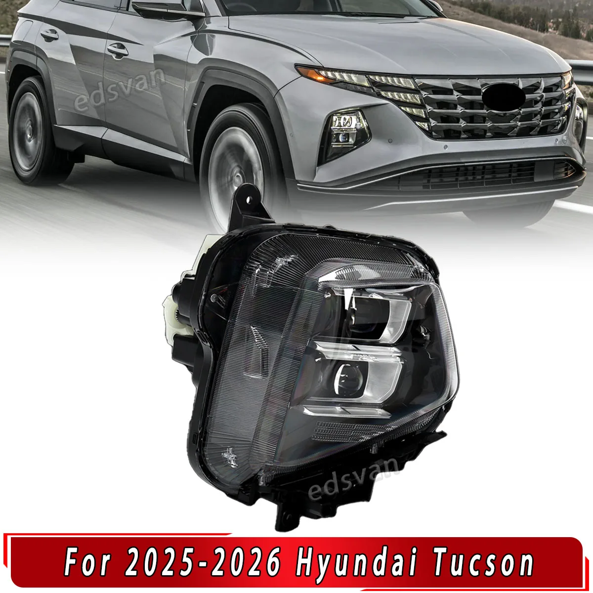 

Headlight Assembly For Hyundai Tucson 2025-2026 Passenger Side LED Projector Headlight w/ Adaptive High Beam System 92102-CW7000