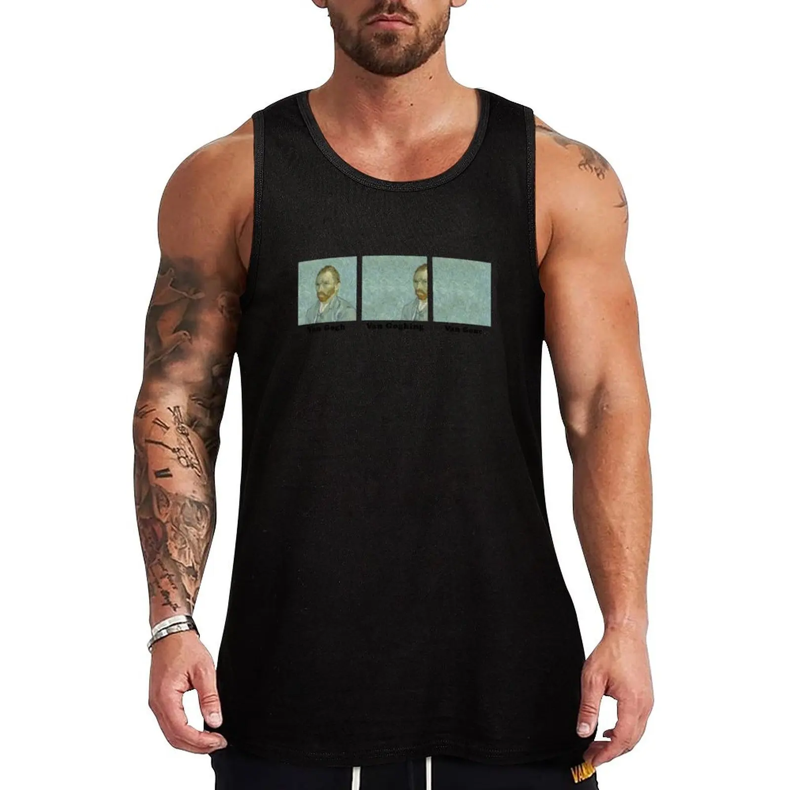 Van Gogh Van Goghing Van Gone HQ Vincent Hidden Self Portrait Funny Meme Tank Top vests for men Gym t-shirt man