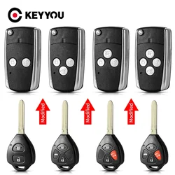 KEYYOU Modified 2/3/4 Buttons For Toyota Camry 40 Corolla Scion RAV4 Avalon Reiz 4Runner Remote Car Key Case Folding Key Shell