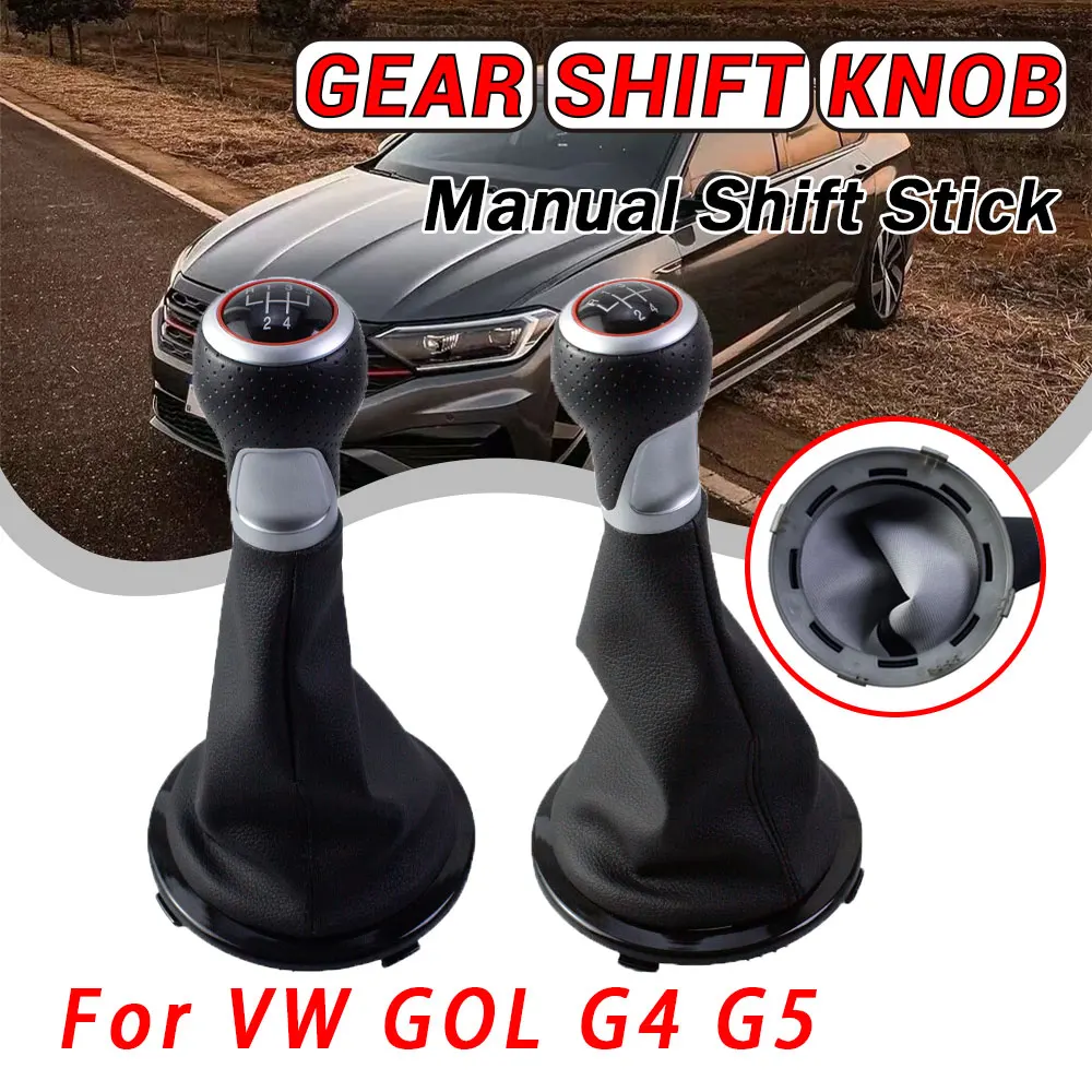 Perilla de palanca de cambios, cubierta de bota de polaina de palanca de 5 velocidades para VW Gol Voyage Saveiro G4 G5 G6 2014-2019, accesorios para coche 5U 0711113