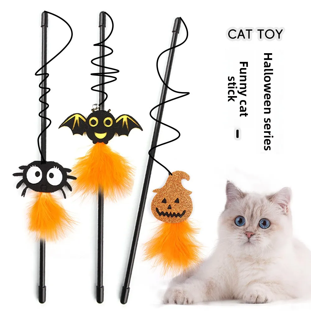 

2025 хит продаж, новинка, креативное перо на Хэллоуин, забавная кошачья палочка, форма атмосферы Хэллоуина, забавная кошачья палочка, игрушка для самостоятельной игры