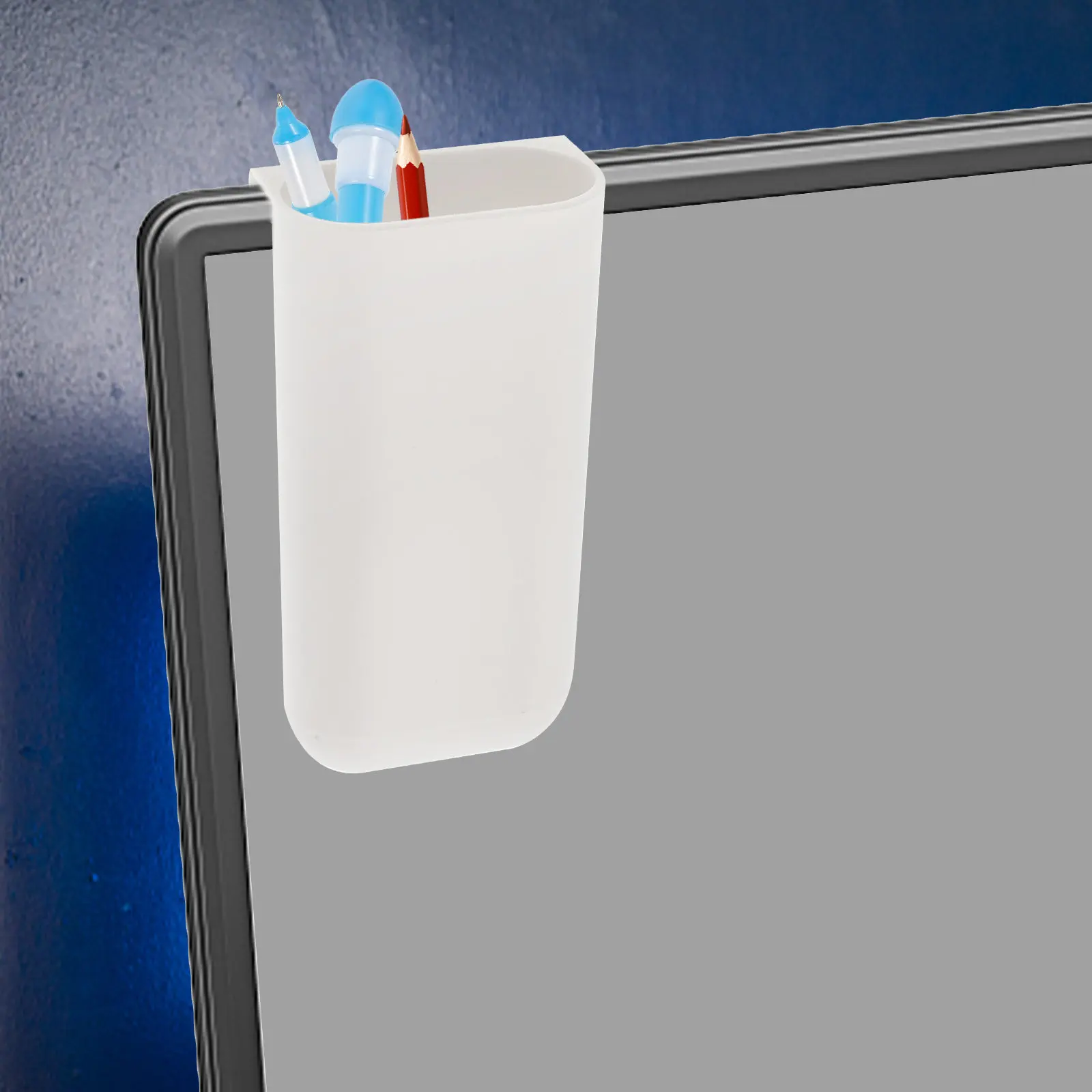Creative DIY Pen Pencil Holder Grey Self Adhesive Computer Screen Desk Organizer Under Monitor Storage Bag Desktop Accessories