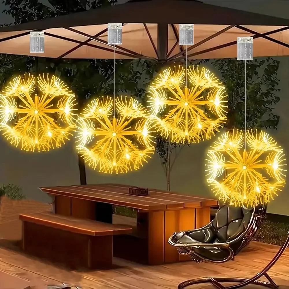 8 Modes Solar Ground Pendant Lamps 19LED IP44 LED Hanging Chandeliers Decorative Atmosphere Energy Saving Starburst Lamp Garden