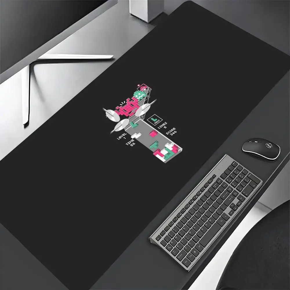 Bantalan Mouse meja PC, Tetris, bantalan Mouse besar 900x400mm, pemutar game, alas Mouse XXL