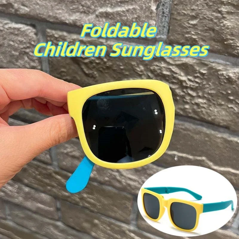 

Cute Versatile Foldable Kids Sunglasses for Boys Girls Artistic UV Protection Party Street Photography Eye Protection Glasses