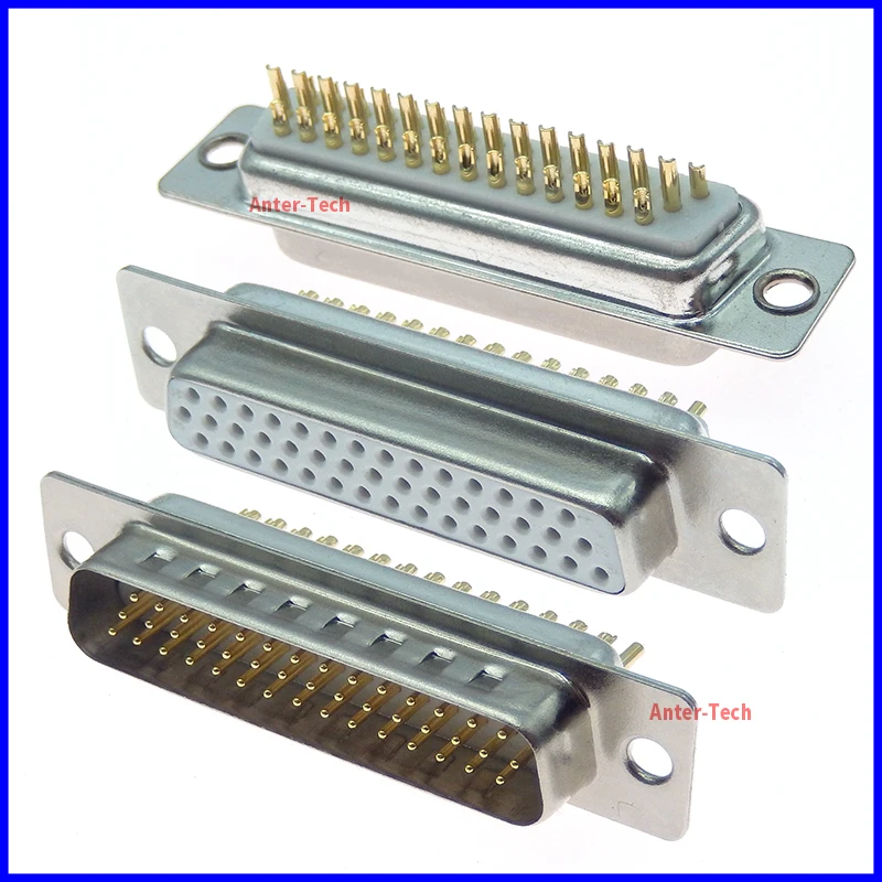 1PCS 3U Gold Plated Solid Pin HDD44 DB44 3 ROW Male Female CONNECTOR Solder Type D-Sub 44pin Adapter 44P