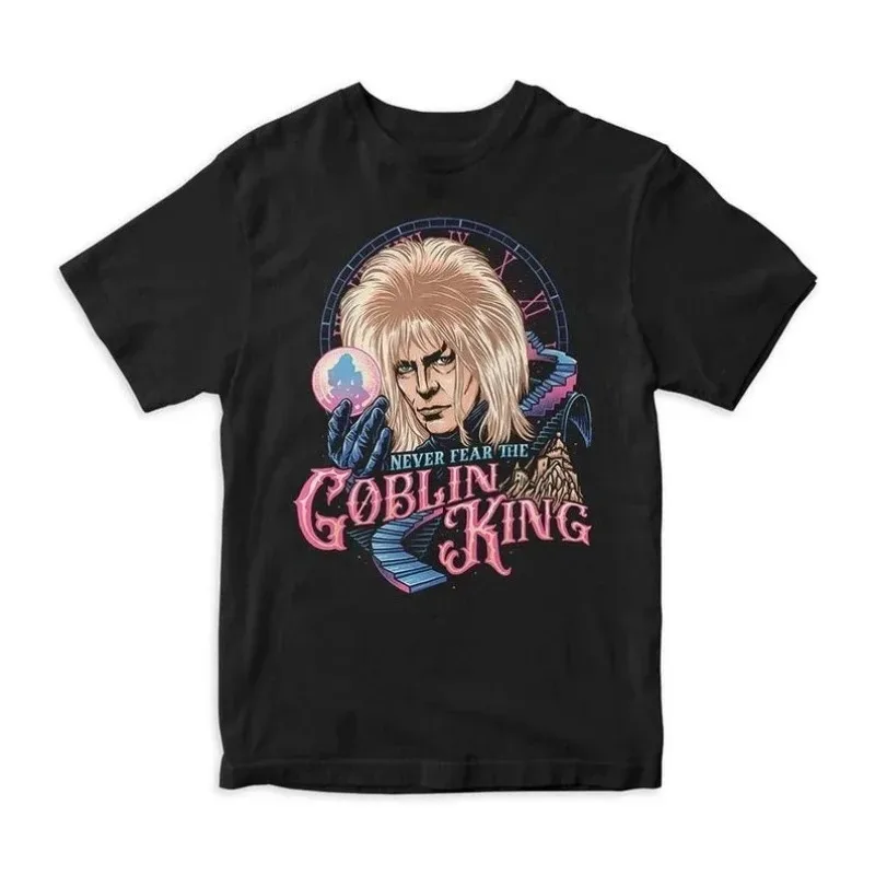David Bowie Never Fear The Goblin King T-Shirt Vintage Labyrinth 1986 Shirt Men's Women's 80s Jim Henson Movie Fan Gift Tee