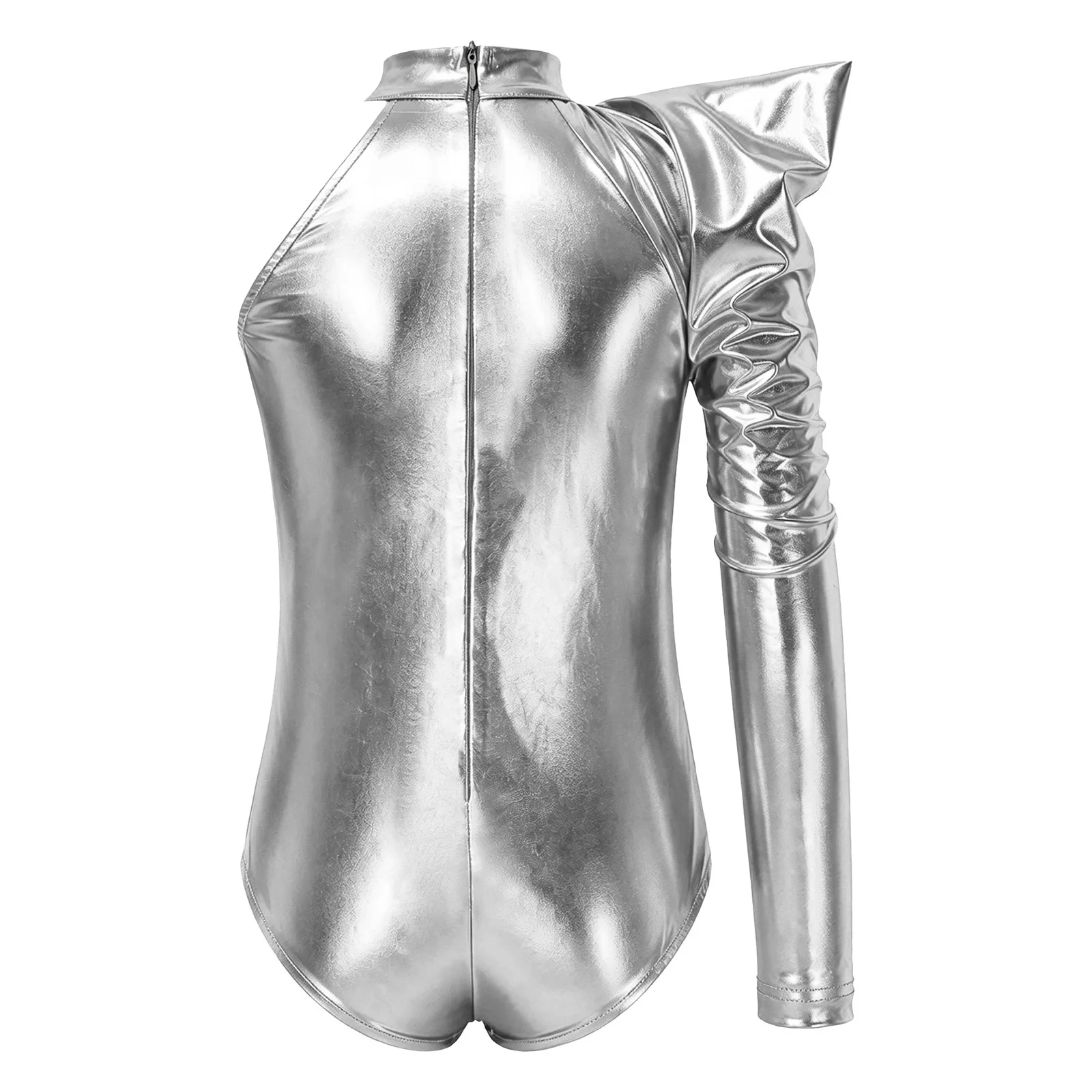 Kids Girls Ballet Jazz Dance Leotard Bodysuit Metallic Bodysuits Gymnastics Jumpsuit for Halloween Theme Party Alien Costume