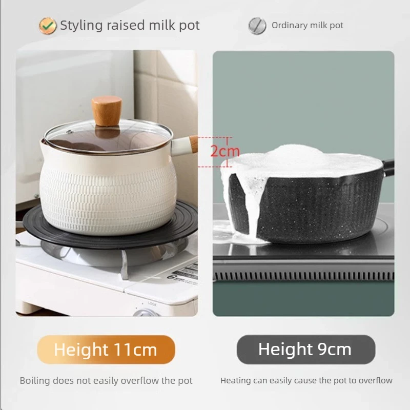 Mini Small Milk Pot, Special Japanese Table Pot for Induction Cooker, Instant Noodle Pot, Bowl with Lid
