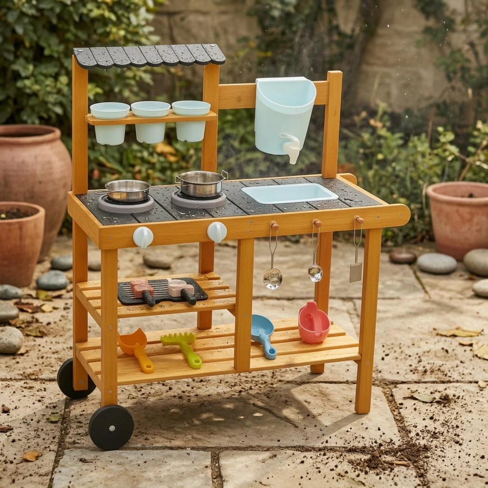 Cozinha de Brinquedo de Madeir - Kids Outdoor Kitchen avaliação e preço