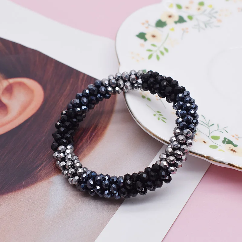 Gemengde kleur trendy glazen kralen armband elastische handgemaakte strandarmbanden voor vrouwen cadeau nieuwe haaraccessoire glazen kralen armband