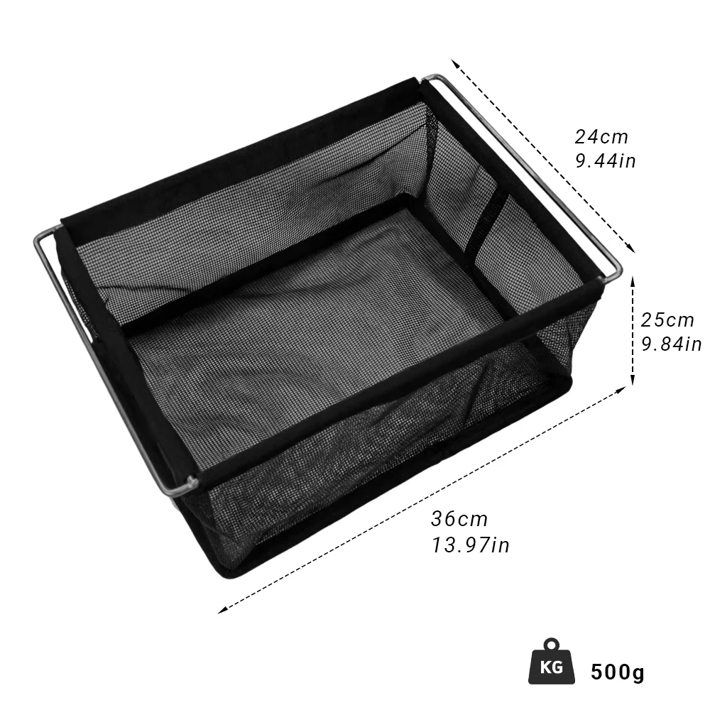 Pandatour IGT 1 Stück Netz-Wasserfilterkorb für Outdoor-Camping, Schwarzer Aufbewahrungskorb, Schüssel- und Becheraufbewahrungstasche, Langlebig und Tragbar – Detail 1