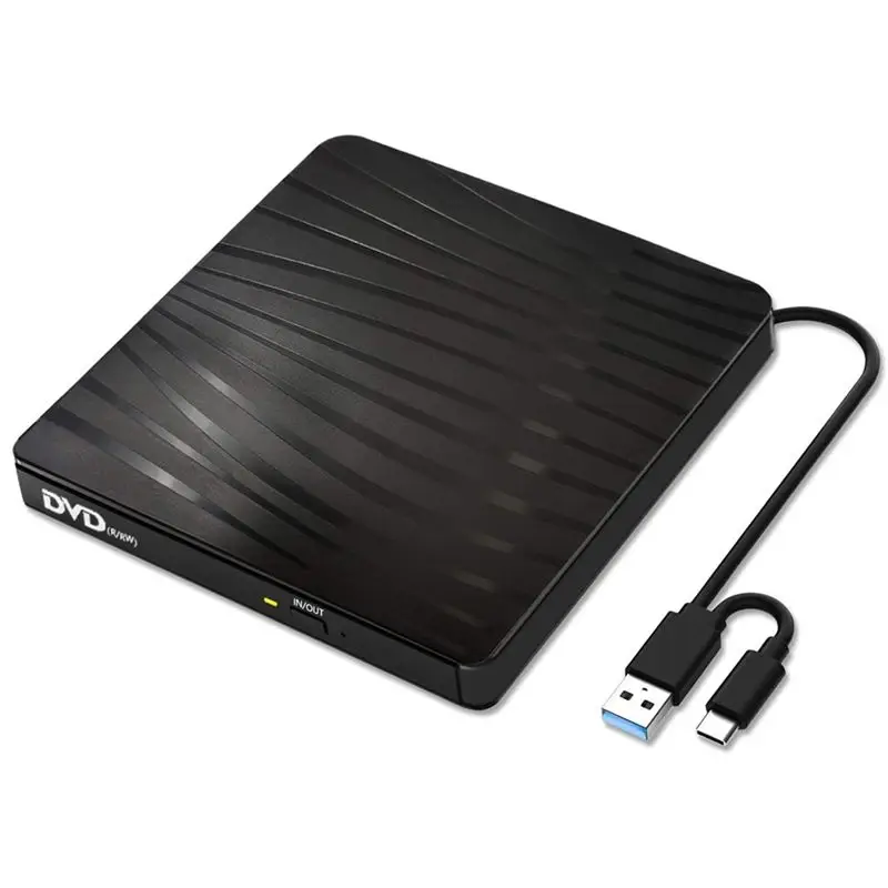 B27B Portable USB A/C 3.0 CD/DVD Drive For Laptop, CD/DVD Player, Portable+ /-RW Burner CD-ROM Reader Writer Disk Duplicator