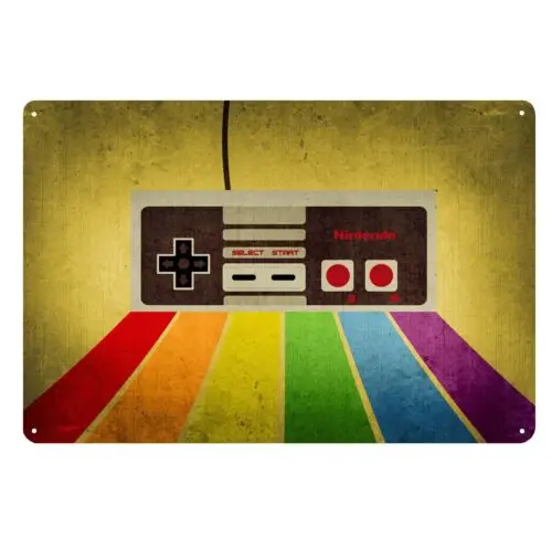 Retro Game Boy Controller Video Game Metal Poster - 20x30cm (8x12 inch) sign