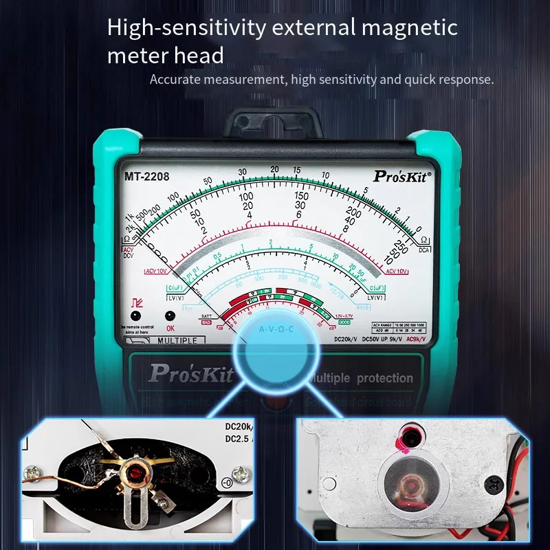 Proskit MT-2208 pointer meter high-precision mechanical external magnetic anti burn multimeter maintenance electrician's meter