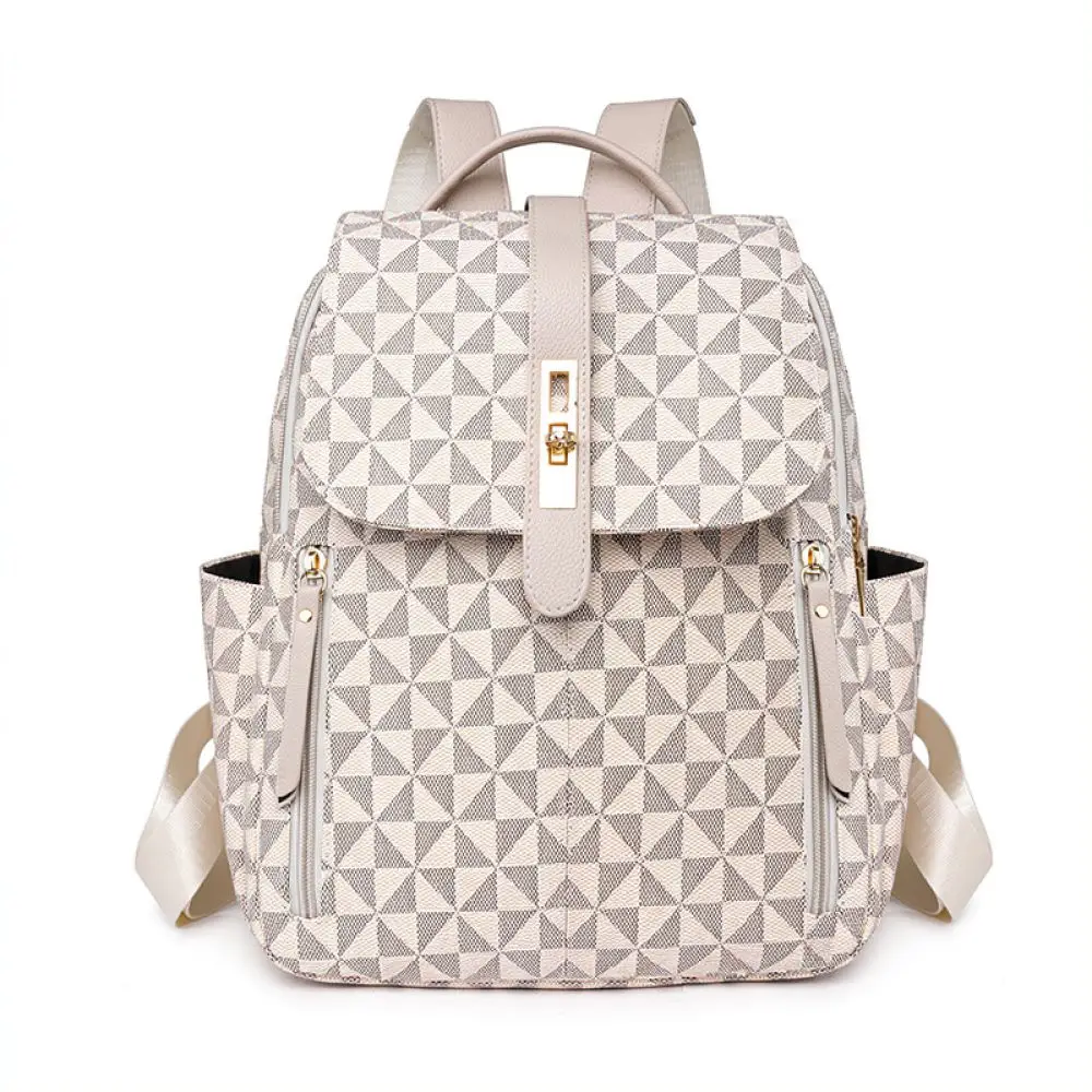 Vintage Women Backpack Large Capacity Shoulder Bag Casual Travel Rucksack Elegant Printed School Satchel Waterproof Daypack