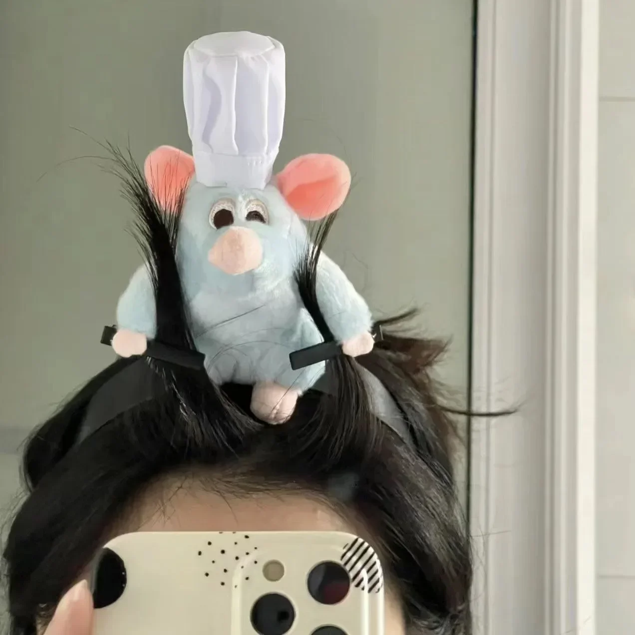 Diadema de ratón de dibujos animados para 20 piezas, diadema de muñeca de peluche de dibujos animados, horquilla francesa de ala ancha, tocado para fotos, regalo creativo para niña