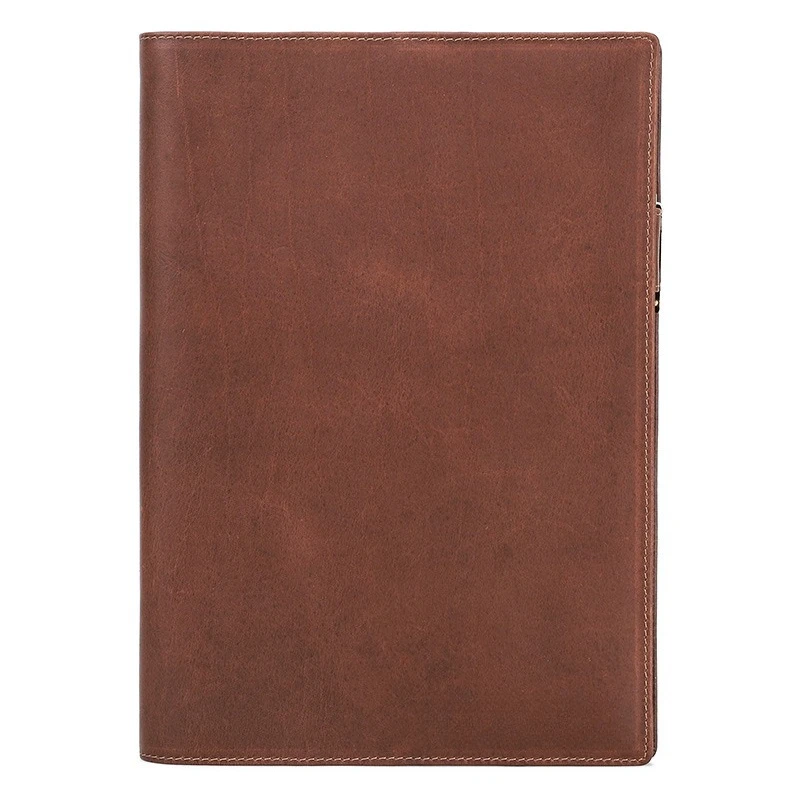 B5 Paper Notebook Leather Protective Case with Pen Slot Convenient Business Office Notebook Leather Case