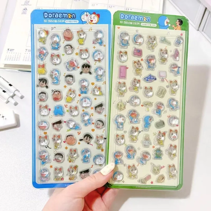 Doraemon Crystal Sticker Anime Peripheral Cute Cartoon Modeling Diy Phone Case Sticker Fashion Exquisite Child Reward Sticker view 5