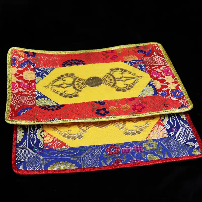 Tibetan-style Buddhist Hall Decoration Vajra Ritual Implements Bell Double Layer Cloth Anti-slip Cushion Buddha Statue Cushion