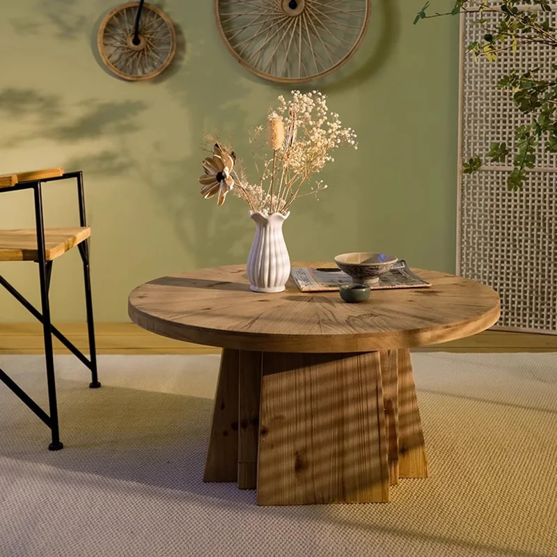 الشمال كريم نمط أريكة طاولة جانبية الحديثة الرجعية خشب متين مقهى طاولة القهوة الإبداع تصميم أثاث المنزل Stolik FYCT