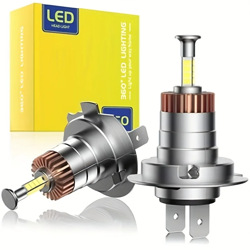 

360° Full IIlumination T6F H4/9003/HB2 80W 6500K White 30000LM LED Headlight Bulbs 2 Pcs, Car Accessories