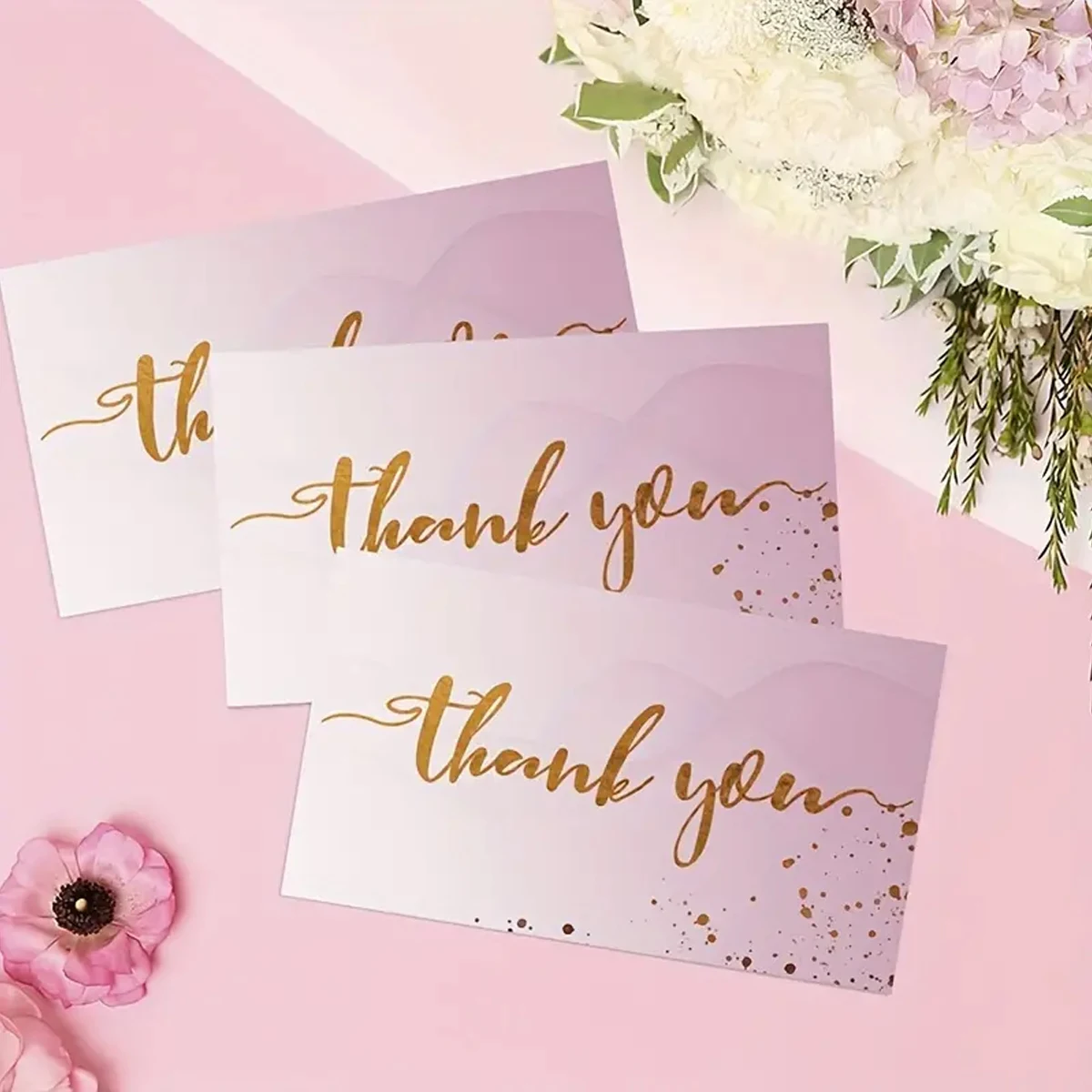 50pcs Thank You Cards, Thank You Notes Suitable For Small Business Wedding Thank You Card Christmas Birthday Baby Shower Gifts