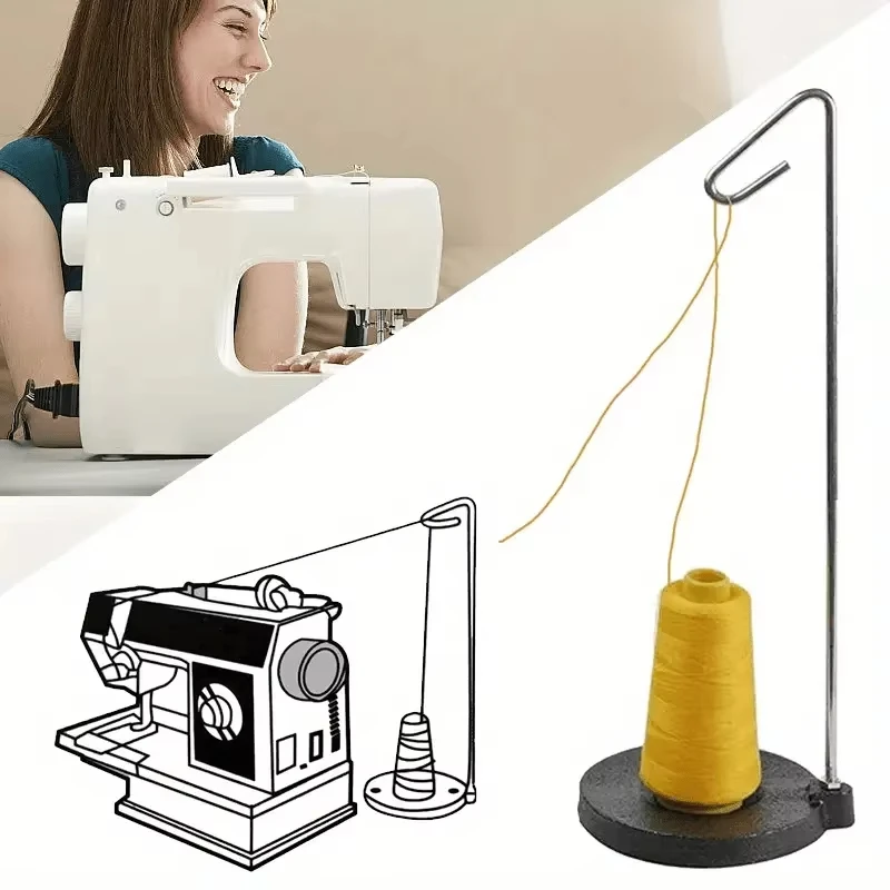 Single Thread Stand for Sewing Machine - Plastic Base Cone Spool Holder - Compatible with Large Cone Bobbins
