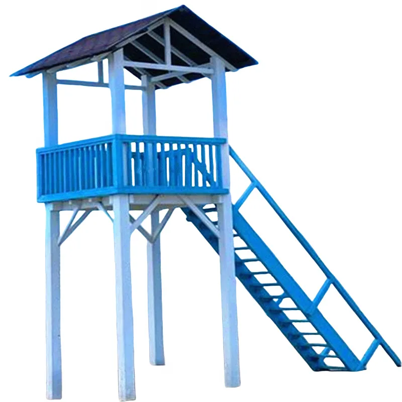 Antiseptic wood lookout tower Cultural tourism scenic camp Gazebo lookout platform Seaside life-saving station Wooden beach land
