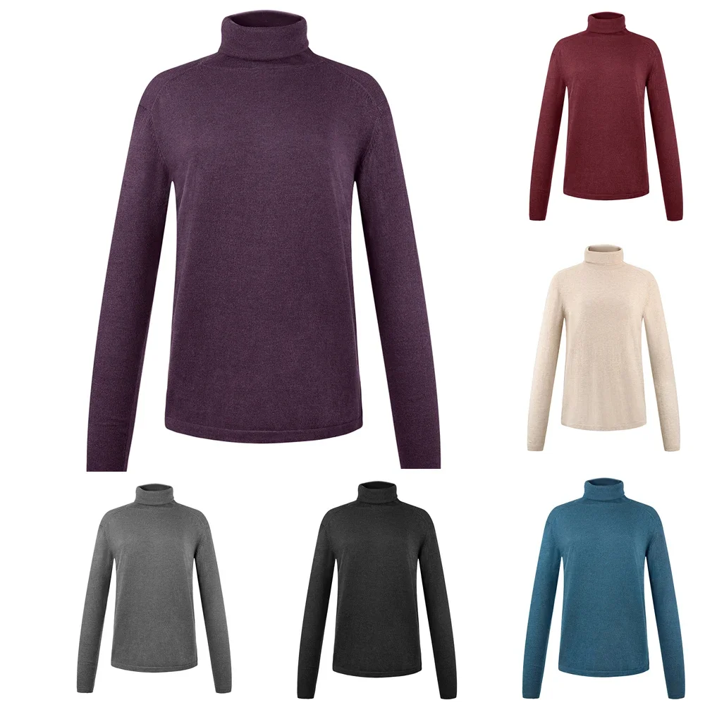 Inner Luxury Light Thin Skinny Cotton Sweaters for Men Women Winter Fall Fashion Turtleneck Pure Color Elastic Long Sleeve Top