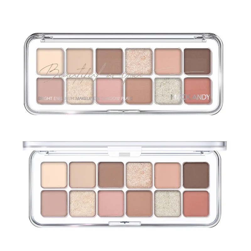 

Marco Andy Eyes Makeup Holding Twelve Eye Shadow Matte Flash Pearlescent Low Saturation Daily Pink Brown Earth Color Disk