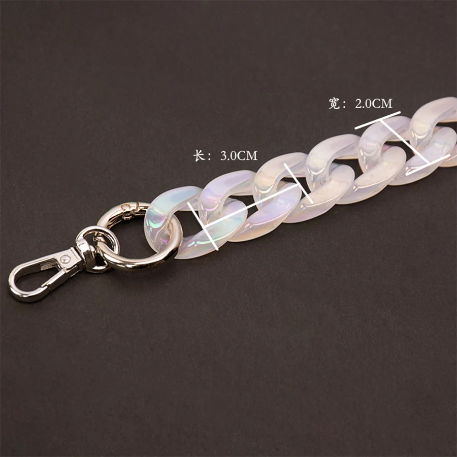 DIY Chunky Acrylic Chains Strap For Handbag Shoulder Crossbody Bag Clear Big Resin Chain For Jewelry AB Colorful Bag Accessories