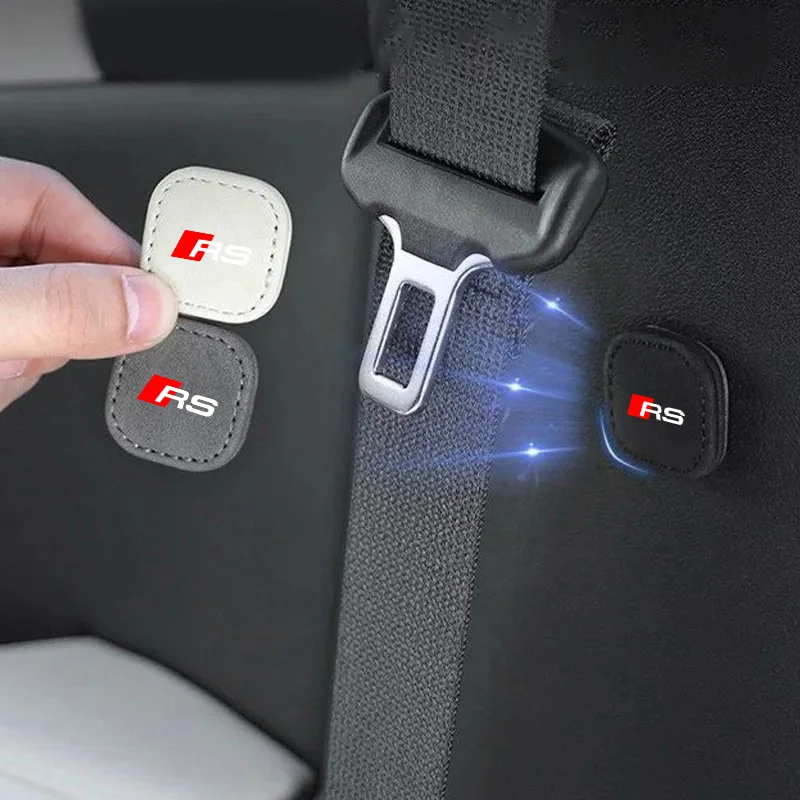 For Audi RS Sline A3 A4 B9 A6 Q8 SQ8 E-tron C8 A7 S7 A8 D5 S8 Q7 Q5 S4 Suede Car Magnetic Seat Belt Holder Seat Belt Fixing Clip view 3