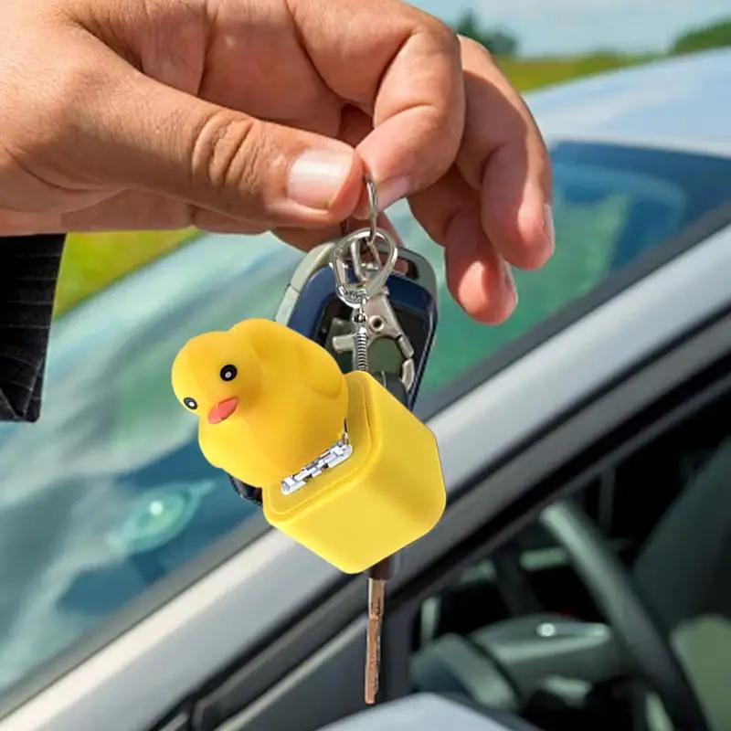 Keyboard Bag Charm Fidget Clicker Small Backpack Ornament Duck Shape Backpack Charm with Light and Sound Stress Relief Toy Gift view 5