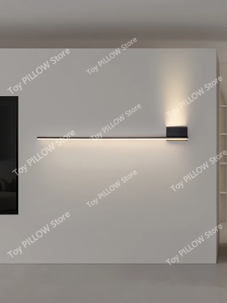 

Wall lamp minimalist long bedroom bedside living room staircase Internet celebrity TV background wall design new 80cm