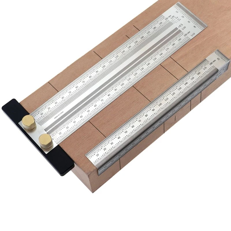 1pc High Precision Scale Ruler 200/300mm Stainless Woodworking Scribing Mark Line Gauge Carpenter Measuring Tool