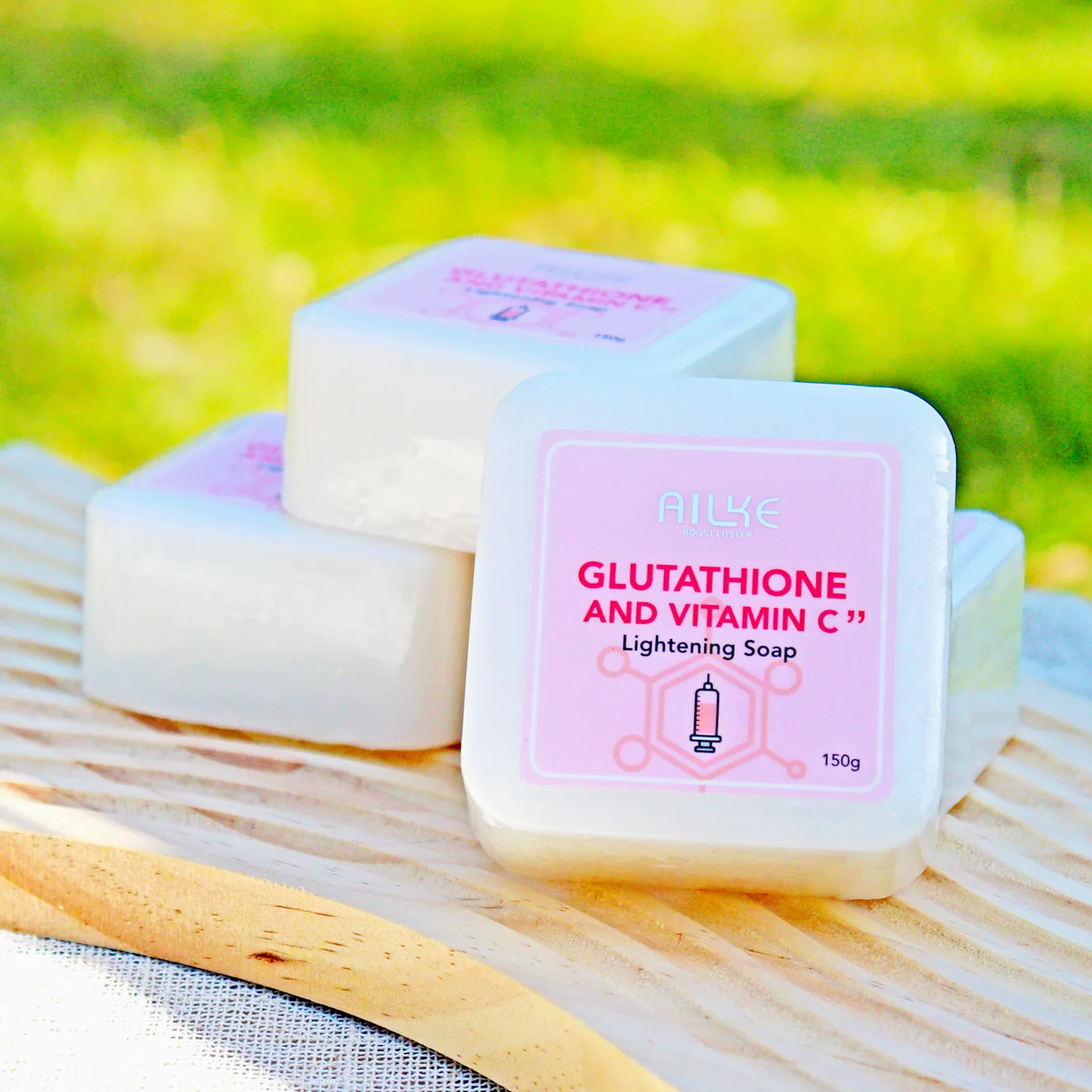 AILKE Glutathion und Vitamin C aufhellende Seife, reduziert dunkle Flecken, nährt, spendet Feuchtigkeit, strahlende Seife für alle Hauttypen, 150 g – Detail 5