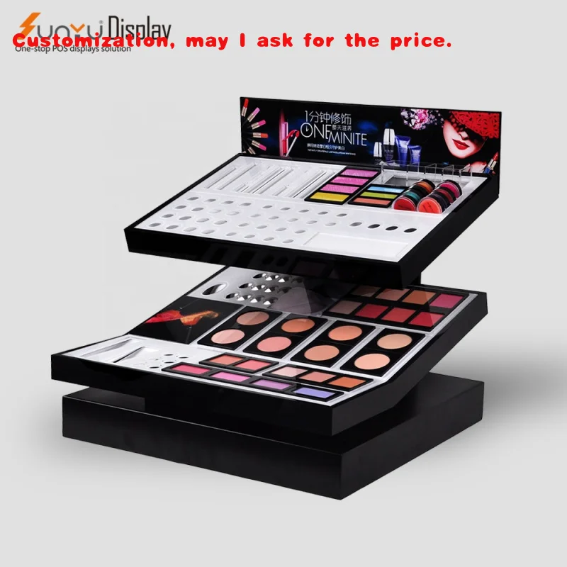 custom.Supermarket Counter Desktop Custom Cosmetic Makeup Products Display Stand Custom Display Cabinet